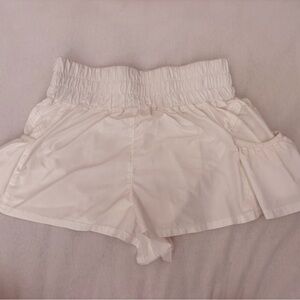 High-Rise White Women's Elastic Waist Shorts - Free People